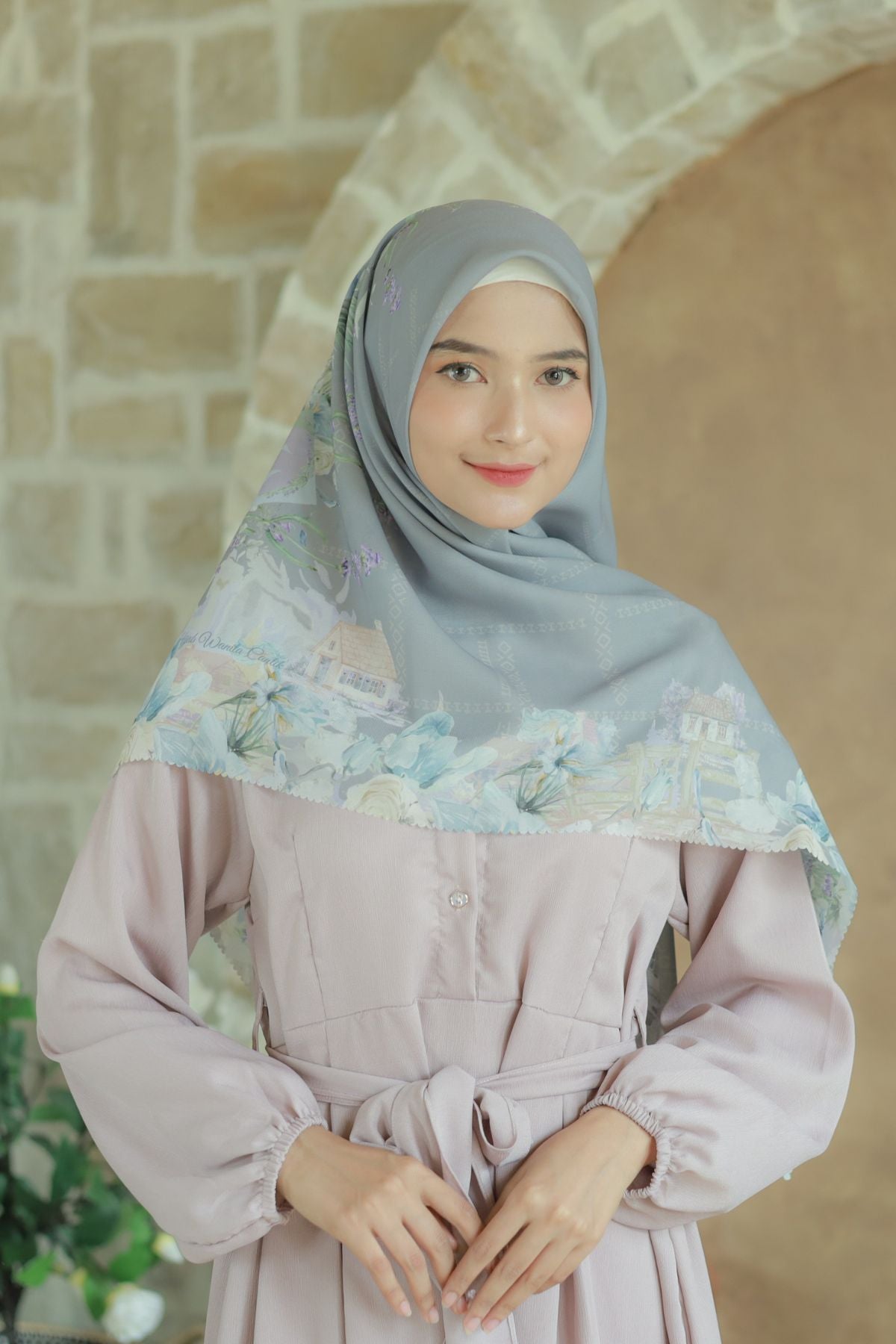 Lavender JUMBO - Scarf Square Premium Polycotton XL | Silver - LJ57.12