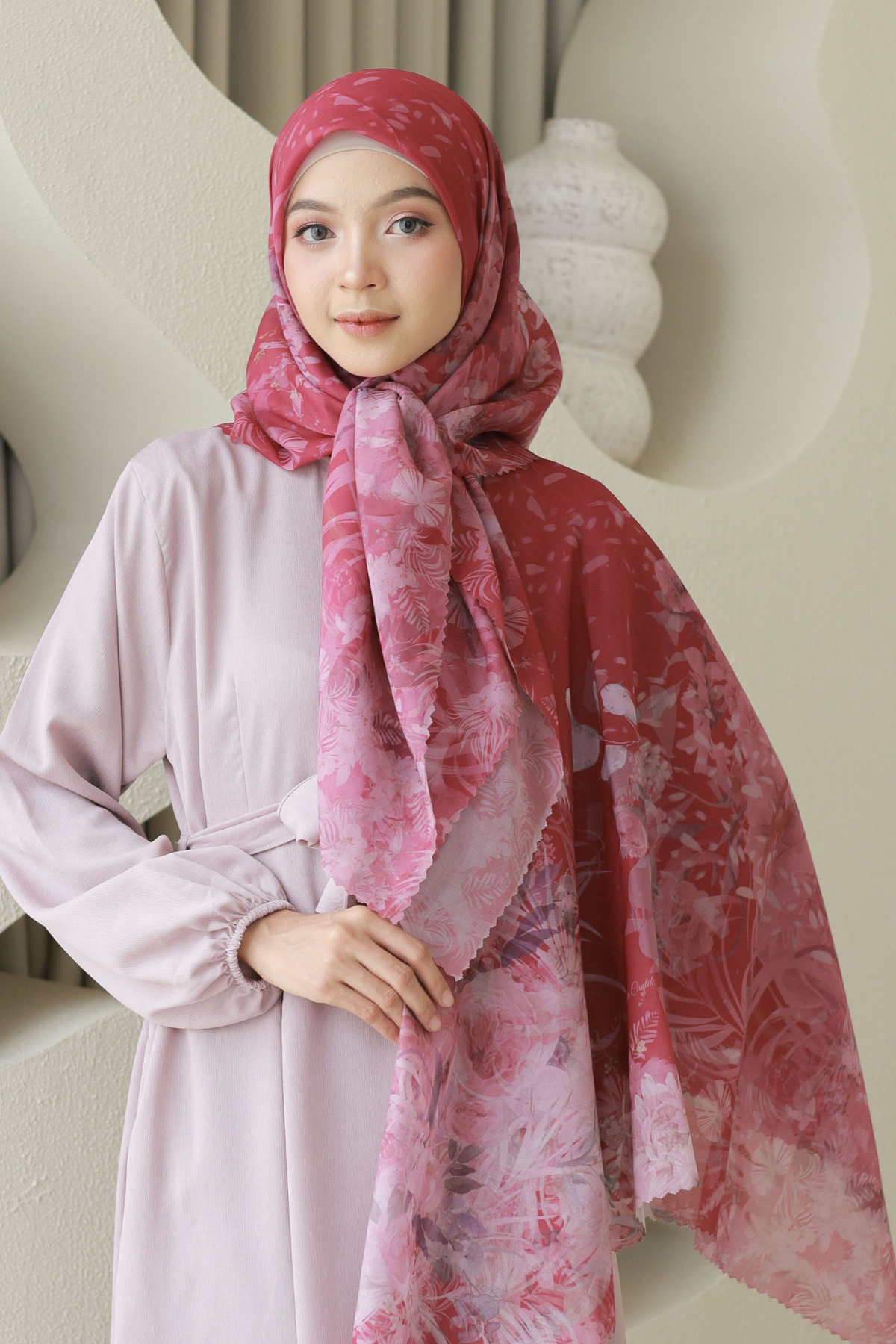 Emily - Scarf Square Premium Polycotton | Briliant Red - EM28.26