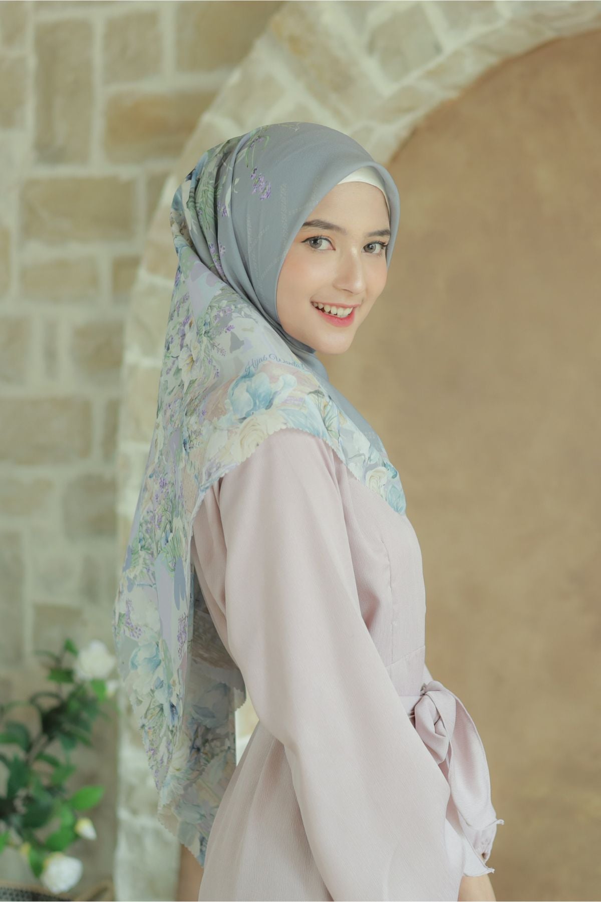 Lavender JUMBO - Scarf Square Premium Polycotton XL | Silver - LJ57.12