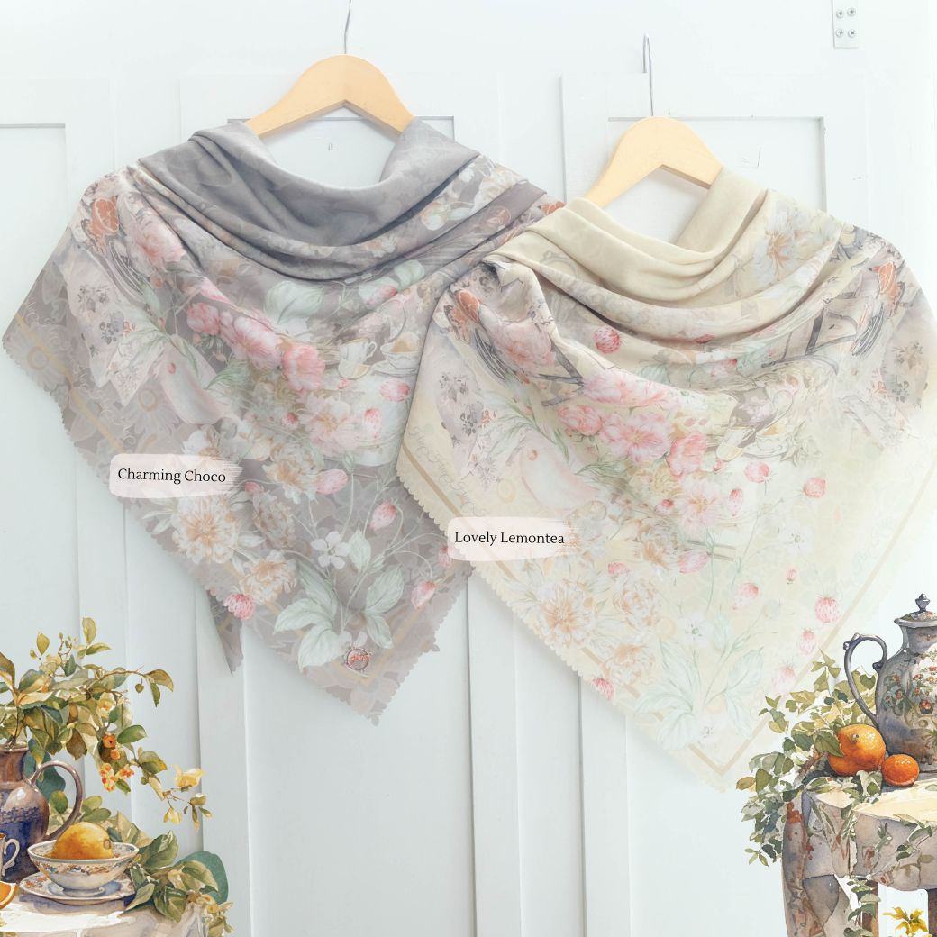 Camellia - Scarf Square British Voal | Lovely Lemontea - CL15.12