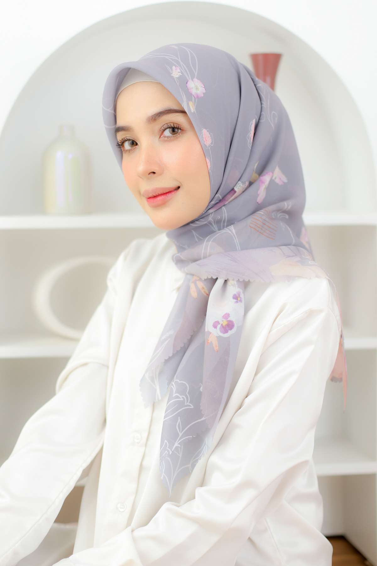 Mora - Scarf Square Premium Polycotton - Grey - MCF2.2