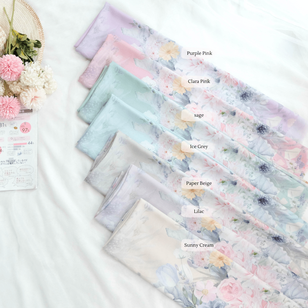 Dahlia - Scarf Square Premium Polycotton XL | Clara Pink - JH97.14