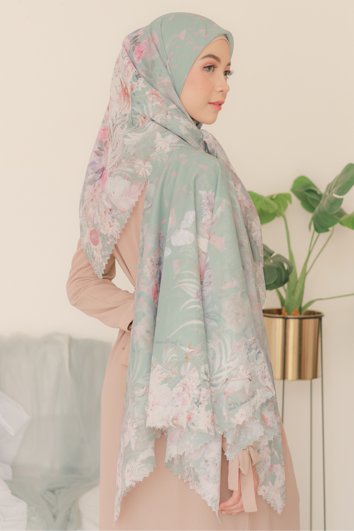 Emily - Scarf Square Premium Polycotton XL | Sage - EB28.10