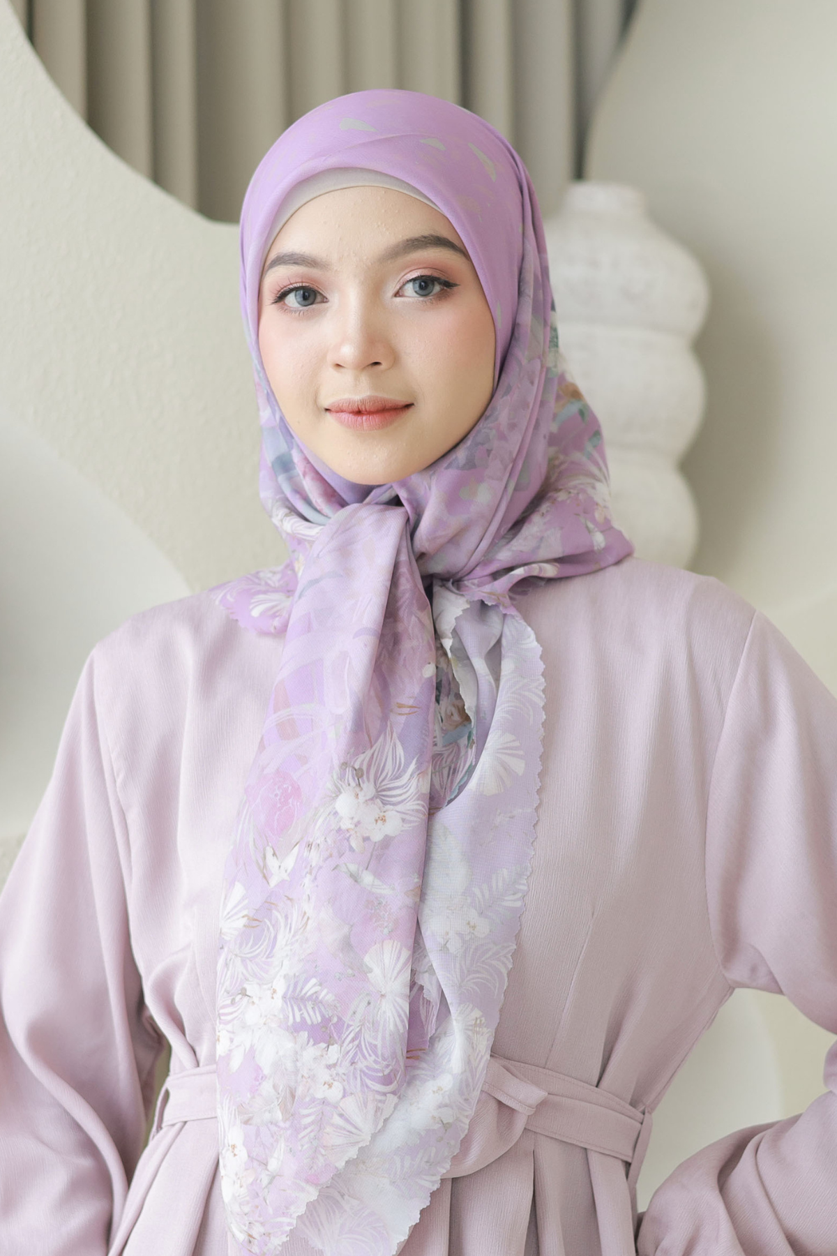 Emily - Scarf Square Premium Polycotton | Pink Purple - EM28.27