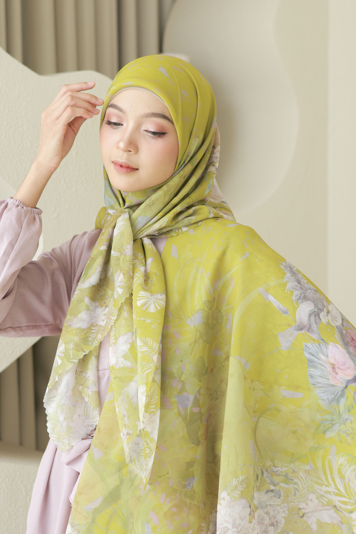 Emily - Scarf Square Premium Polycotton | Lime - EM28.29