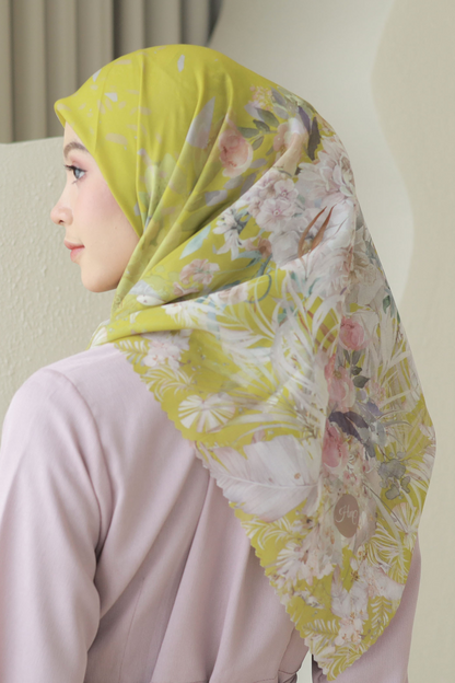 [ BUY 3 GET 1 FREE HIJAB ] Emily - Scarf Square Premium Polycotton | Lime - EM28.29