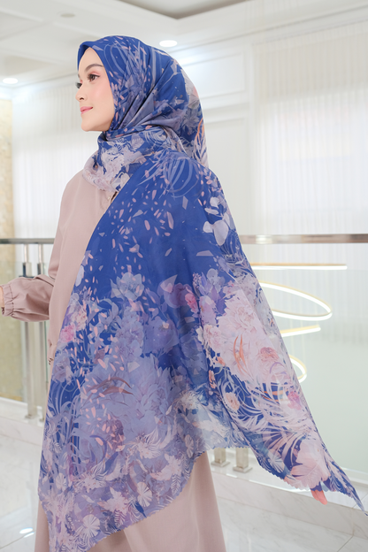 [ BUY 3 GET 1 FREE HIJAB ] Emily - Scarf Square Premium Polycotton | Navy - EM28.17