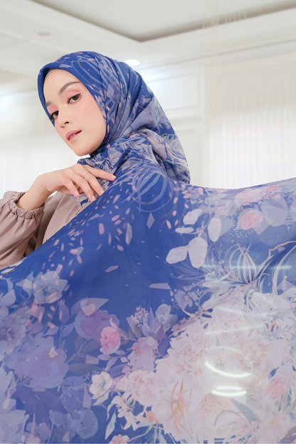 [ BUY 3 GET 1 FREE HIJAB ] Emily JUMBO - Scarf Square Premium Polycotton XL | Navy - EB28.17