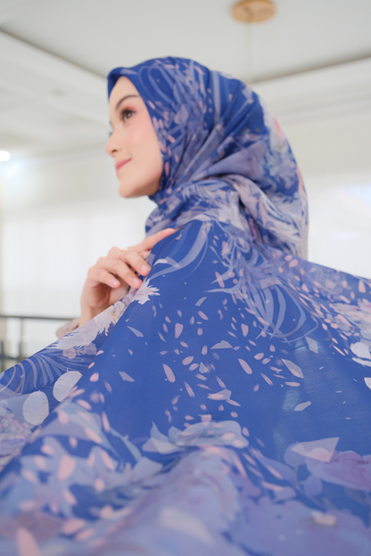 [ BUY 3 GET 1 FREE HIJAB ] Emily - Scarf Square Premium Polycotton | Navy - EM28.17