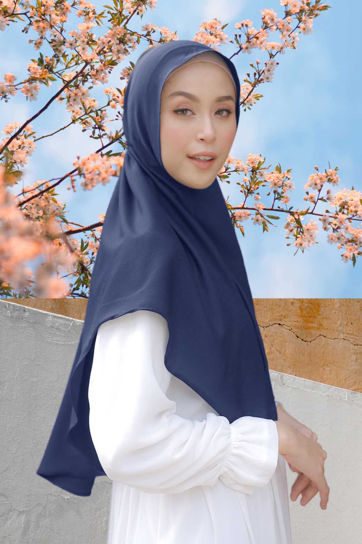Hijab Instan Baiti Bergo - TY11.18 Navy