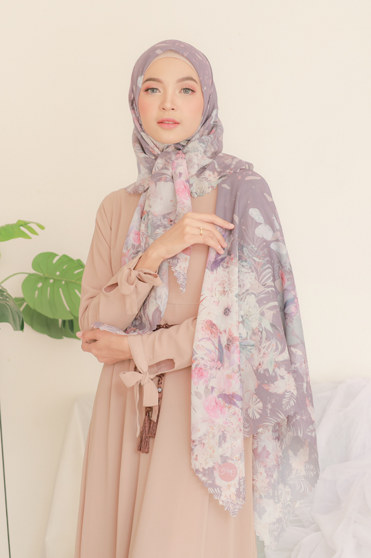 [ BUY 3 GET 1 FREE HIJAB ] Emily - Scarf Square Premium Polycotton | Cocoa Grey - EM28.2