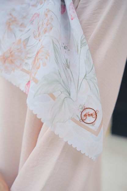 Camellia - Scarf Square British Voal | Good Morning White - CL15.7