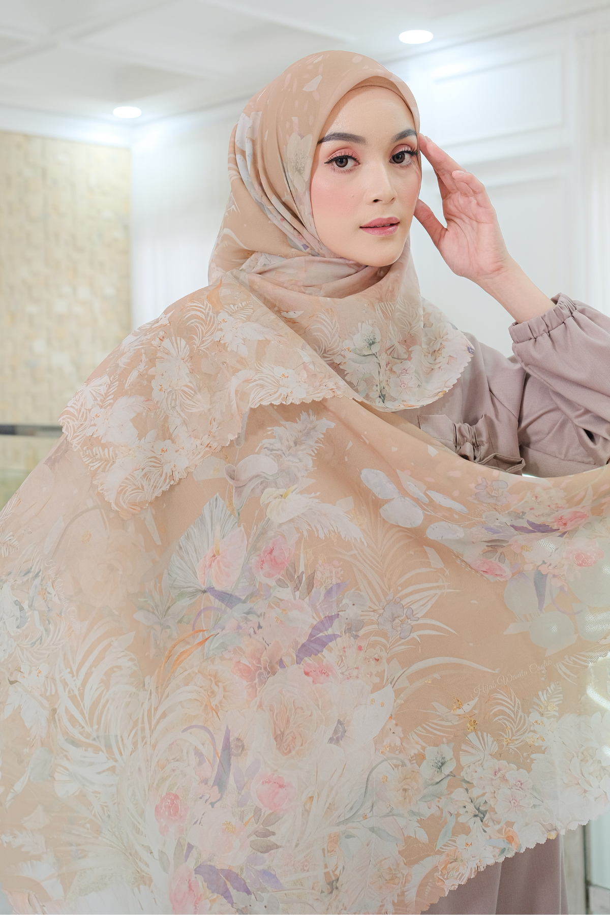 Emily - Scarf Square Premium Polycotton | Truffle - EM28.23