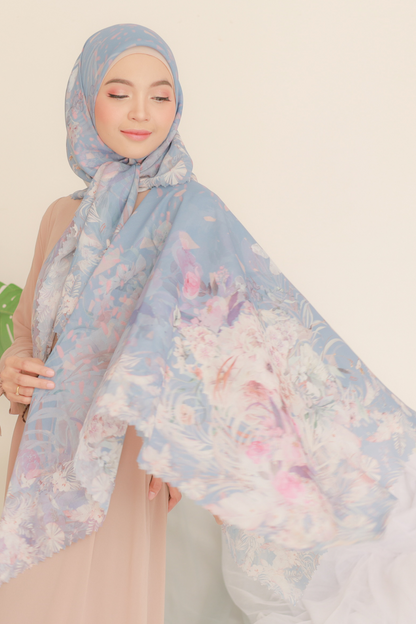 [ BUY 3 GET 1 FREE HIJAB ] Emily JUMBO - Scarf Square Premium Polycotton XL | Grey - EB28.4
