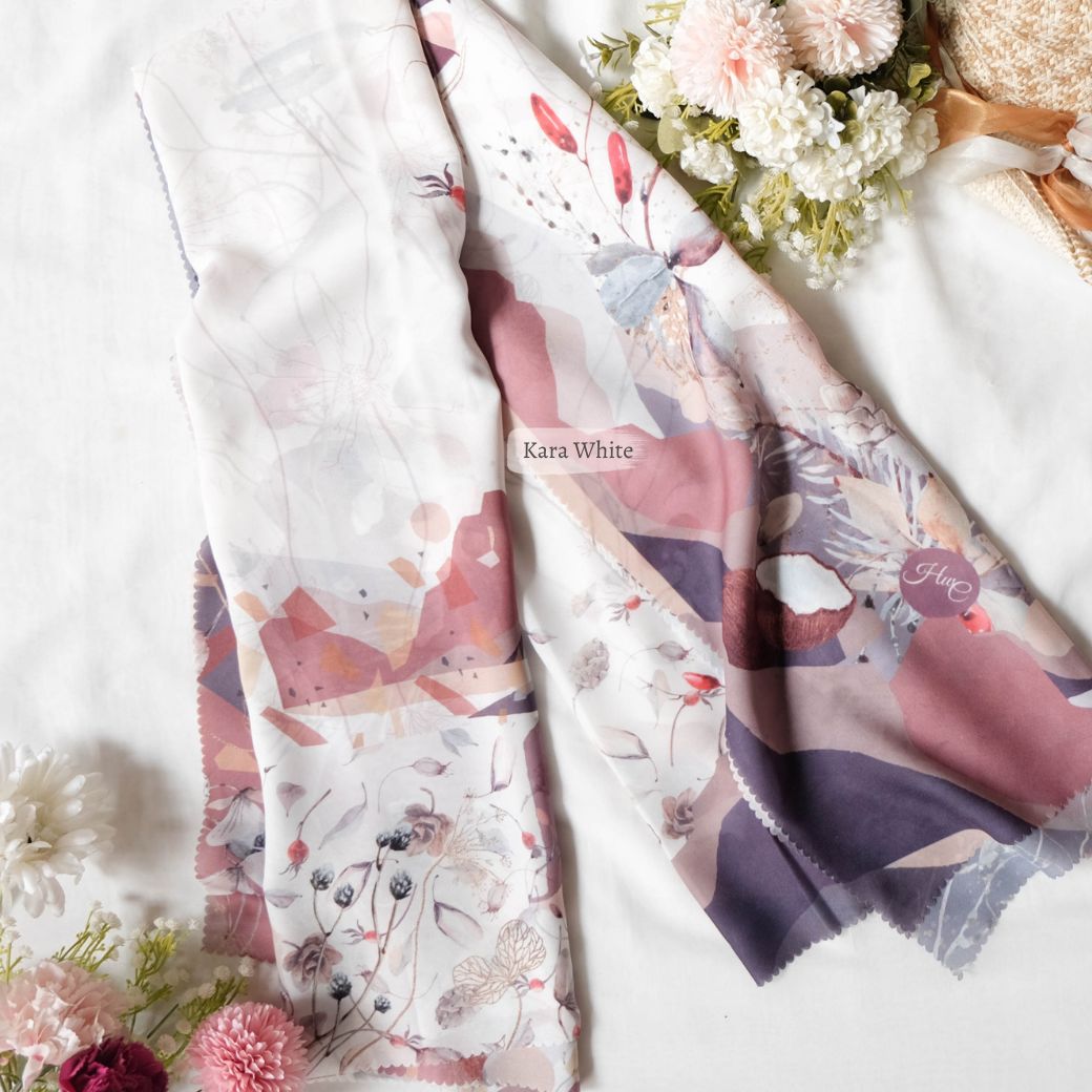 [ BUY 3 GET 1 FREE HIJAB ] Coconut Scarf Jumbo - JS93.6 Kara White