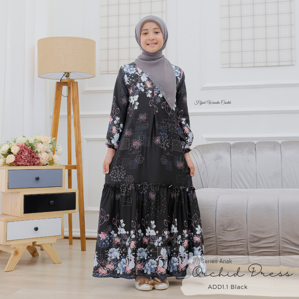 Orchid Dress Anak - ADD1.1 Black