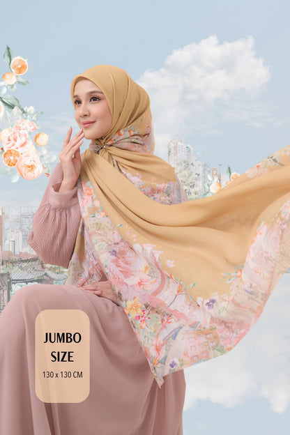 [ BUY 3 GET 1 FREE HIJAB ] Tangerine Scarf Jumbo - TJ16.7 Almond