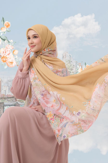 [ BUY 3 GET 1 FREE HIJAB ] Tangerine Scarf - ST16.7 TV16.7 TJ16.7 Almond