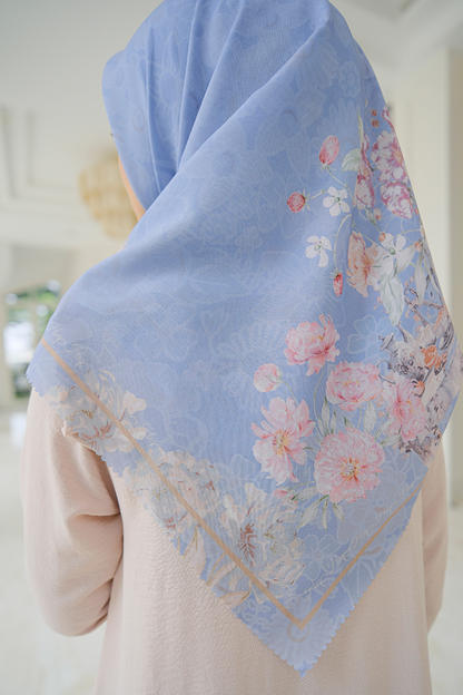 Camellia - Scarf Square British Voal | Fine Blue - CL15.4