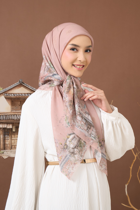 [ BUY 3 GET 1 FREE HIJAB ] Ohayo Scarf - Ayumi Peach
