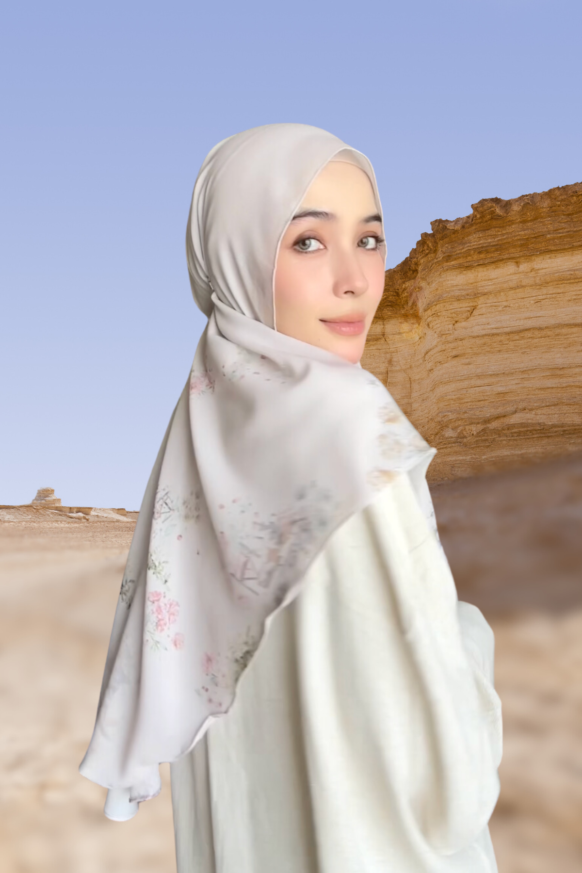 [ BUY 3 GET 1 FREE ] Hijab Instan Baiti Camellia - BC44.4 Gracious Cream
