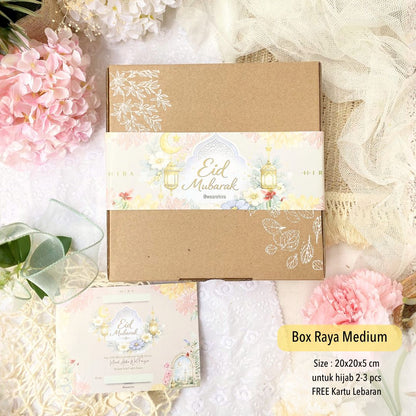 HIRA [Box Packing Saja ] Hampers Bingkisan Parcel Raya Idul Fitri Lebaran Leather Pouch Kantong Tas