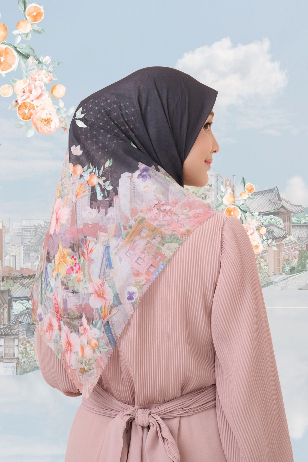[ BUY 3 GET 1 FREE HIJAB ] Tangerine Scarf - ST16.1 TV16.1 TJ16.1 Black