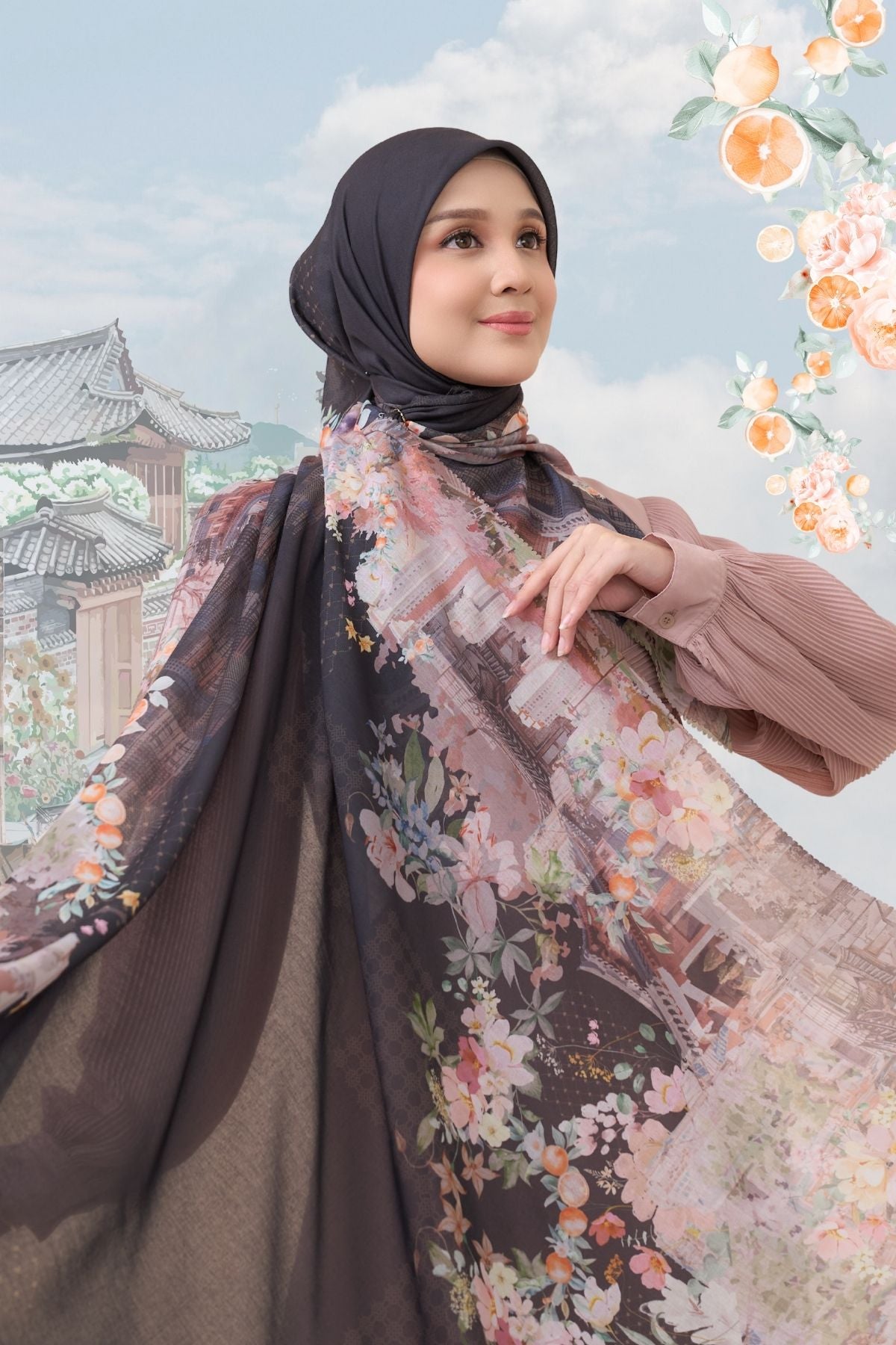 [ BUY 3 GET 1 FREE HIJAB ] Tangerine Scarf - ST16.1 TV16.1 TJ16.1 Black