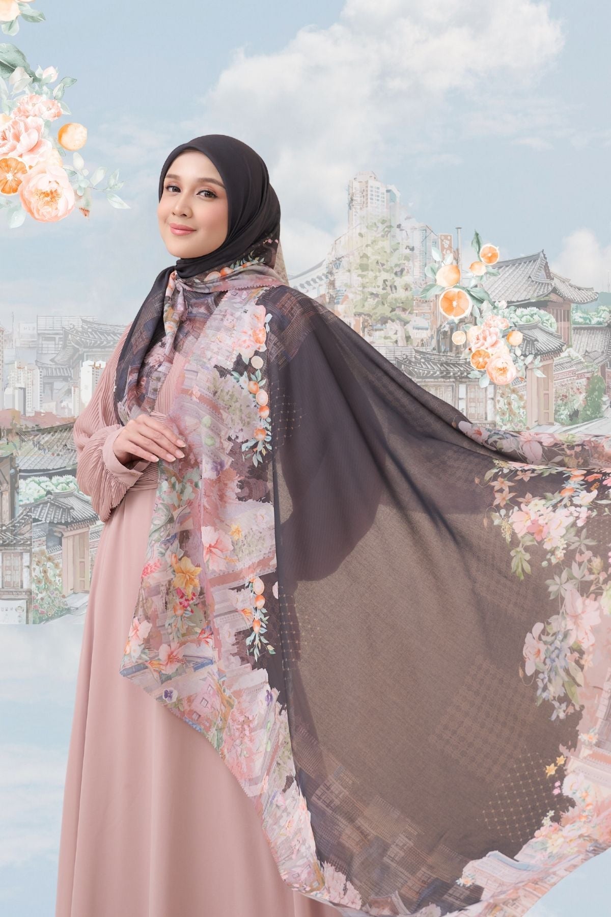 [ BUY 3 GET 1 FREE HIJAB ] Tangerine Scarf - ST16.1 TV16.1 TJ16.1 Black