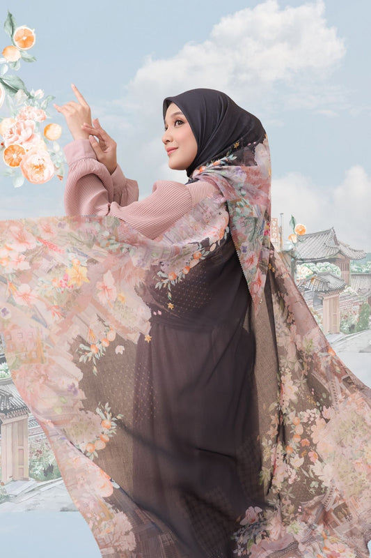 [ BUY 3 GET 1 FREE HIJAB ] Tangerine Scarf - ST16.1 TV16.1 TJ16.1 Black