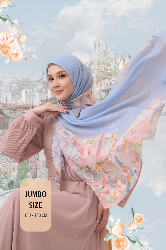 [ BUY 3 GET 1 FREE HIJAB ] Tangerine Scarf Jumbo - TJ16.13 Blue