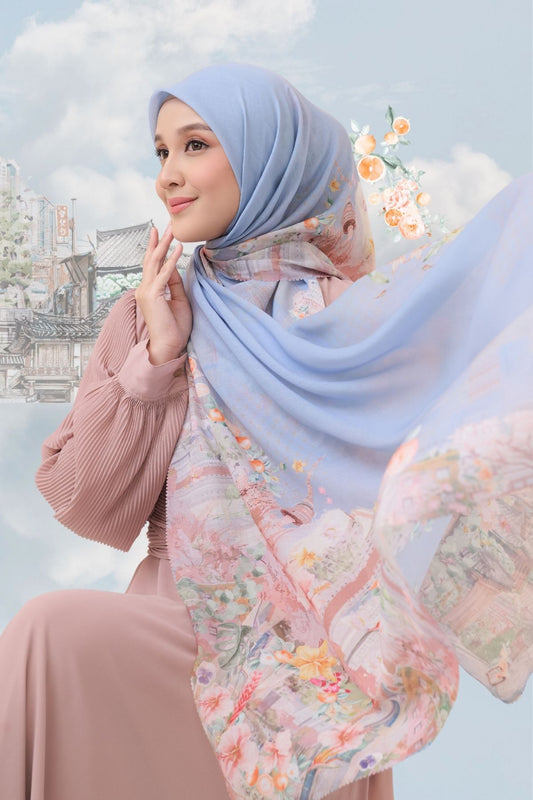 [ BUY 3 GET 1 FREE HIJAB ] Tangerine Scarf - ST16.13 TV16.13 TJ16.13 Blue