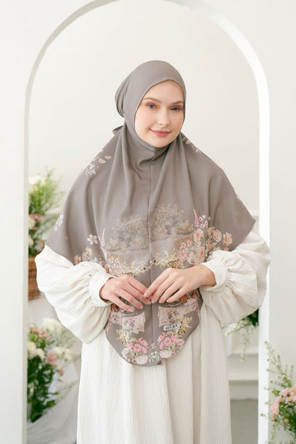 [Buy3 Get1 Plain Hijab] Instan Baiti Camellia JUMBO - Choco