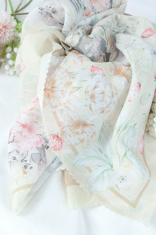 Camellia - Scarf Square Premium Polycotton XL | Lovely Lemontea - CJ15.12