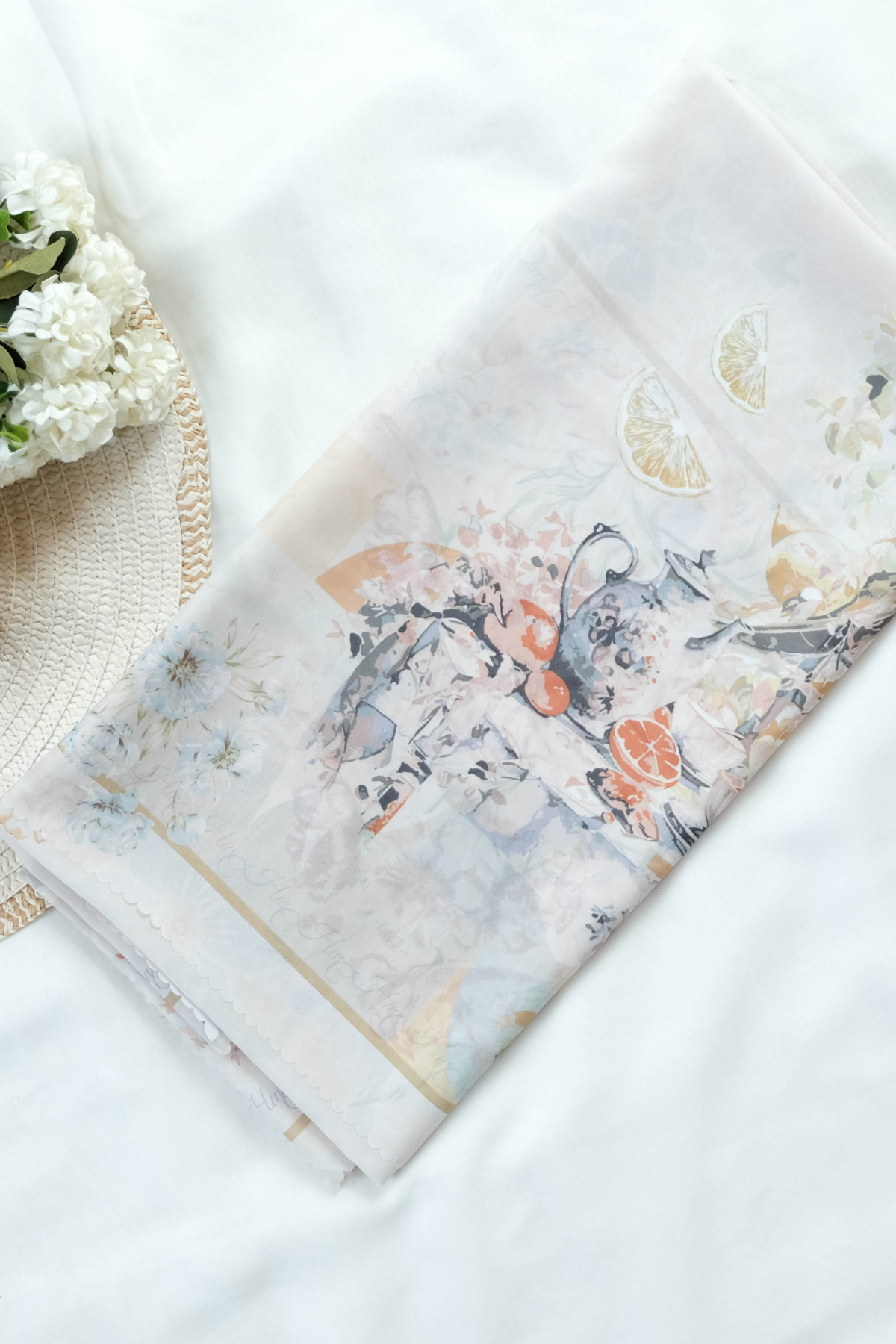 Camellia - Scarf Square Premium Polycotton XL | Nice Caramel - CJ15.16