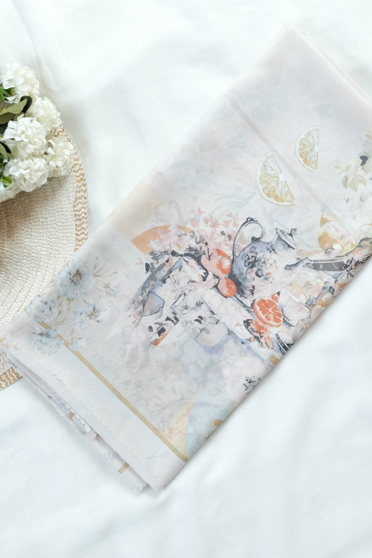 Camellia - Scarf Square Premium Polycotton XL | Nice Caramel - CJ15.16