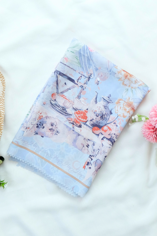 Camellia - Scarf Square Premium Polycotton XL | Pleasant Grey - CJ15.17