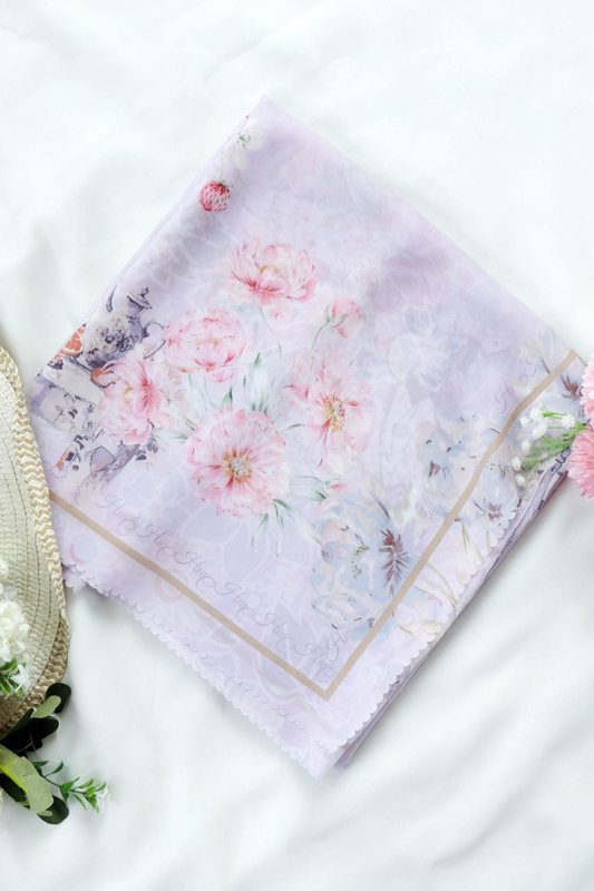 Camellia - Scarf Square Premium Polycotton XL | Relaxing Lilac - CJ15.18