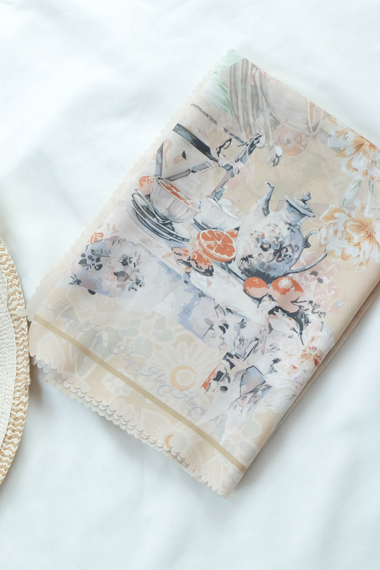 Camellia - Scarf Square Premium Polycotton XL | Warm Apple Tea - CJ15.20