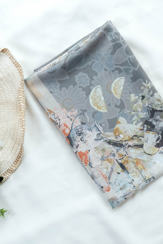Camellia - Scarf Square Premium Polycotton XL | Charming Choco - CJ15.12