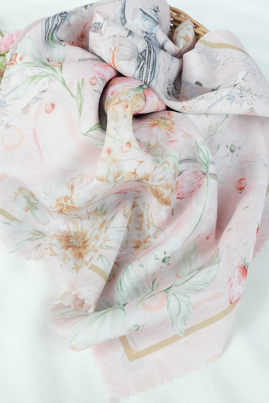 Camellia - Scarf Square Premium Polycotton XL | Flourishing Rose - CJ15.5