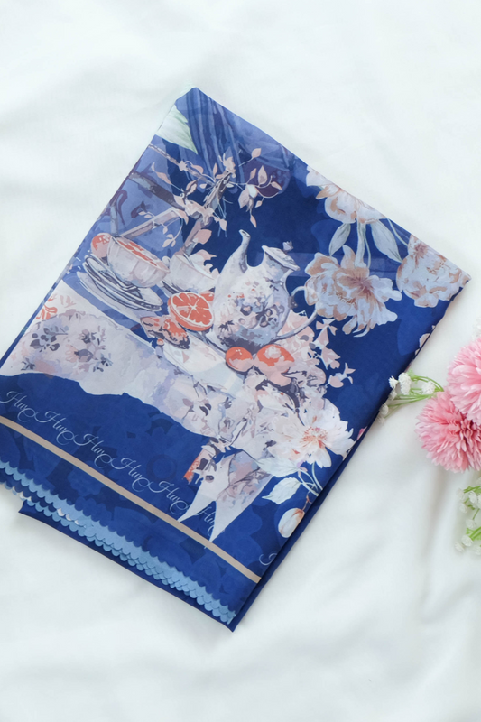 Camellia - Scarf Square Premium Polycotton XL | Happy Navy - CJ15.9