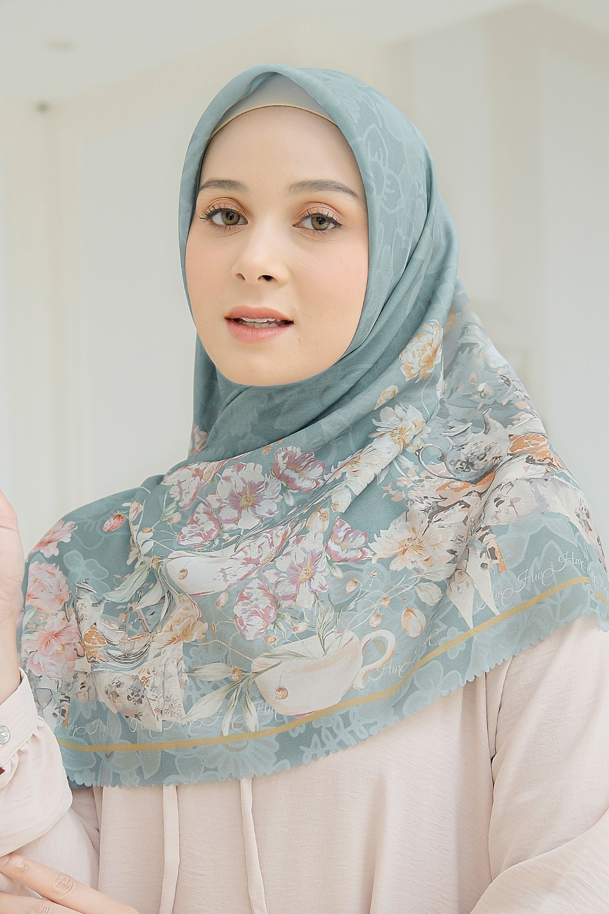 Camellia - Scarf Square British Voal | Lively Emerald - CL15.11