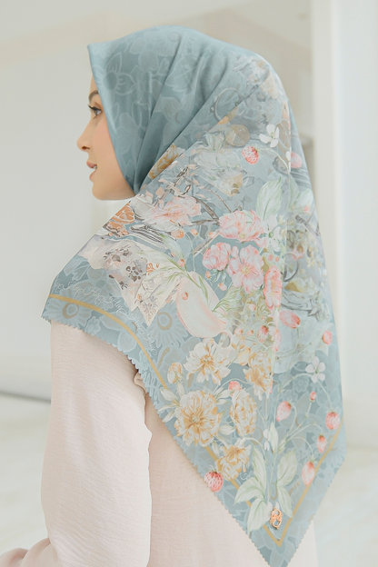 Camellia - Scarf Square British Voal | Lively Emerald - CL15.11