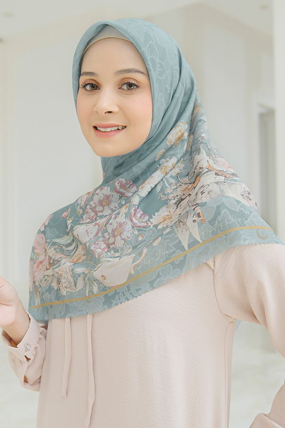 Camellia - Scarf Square British Voal | Lively Emerald - CL15.11