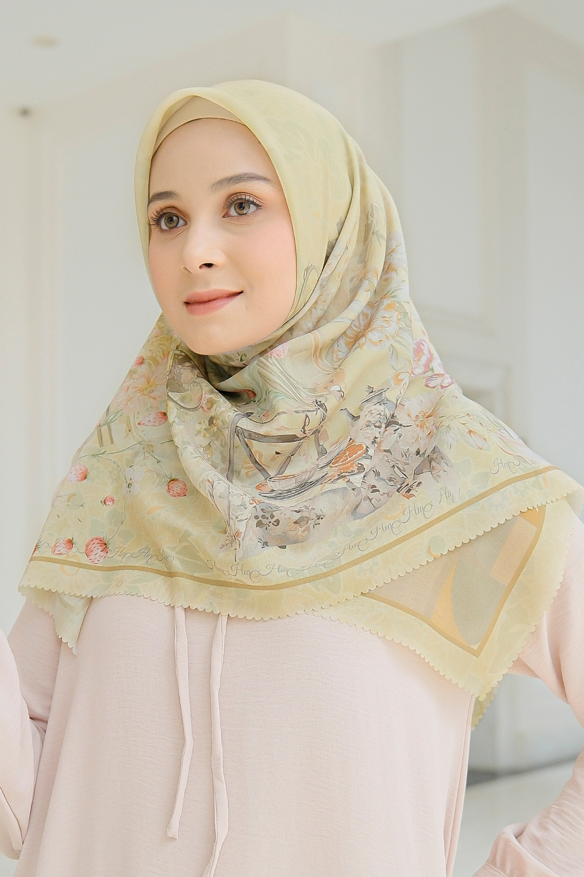 Camellia - Scarf Square British Voal | Lovely Lemontea - CL15.12