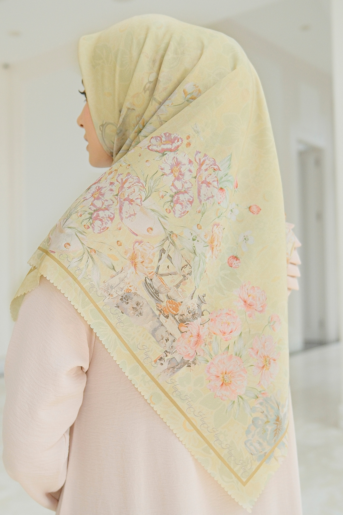 Camellia - Scarf Square British Voal | Lovely Lemontea - CL15.12