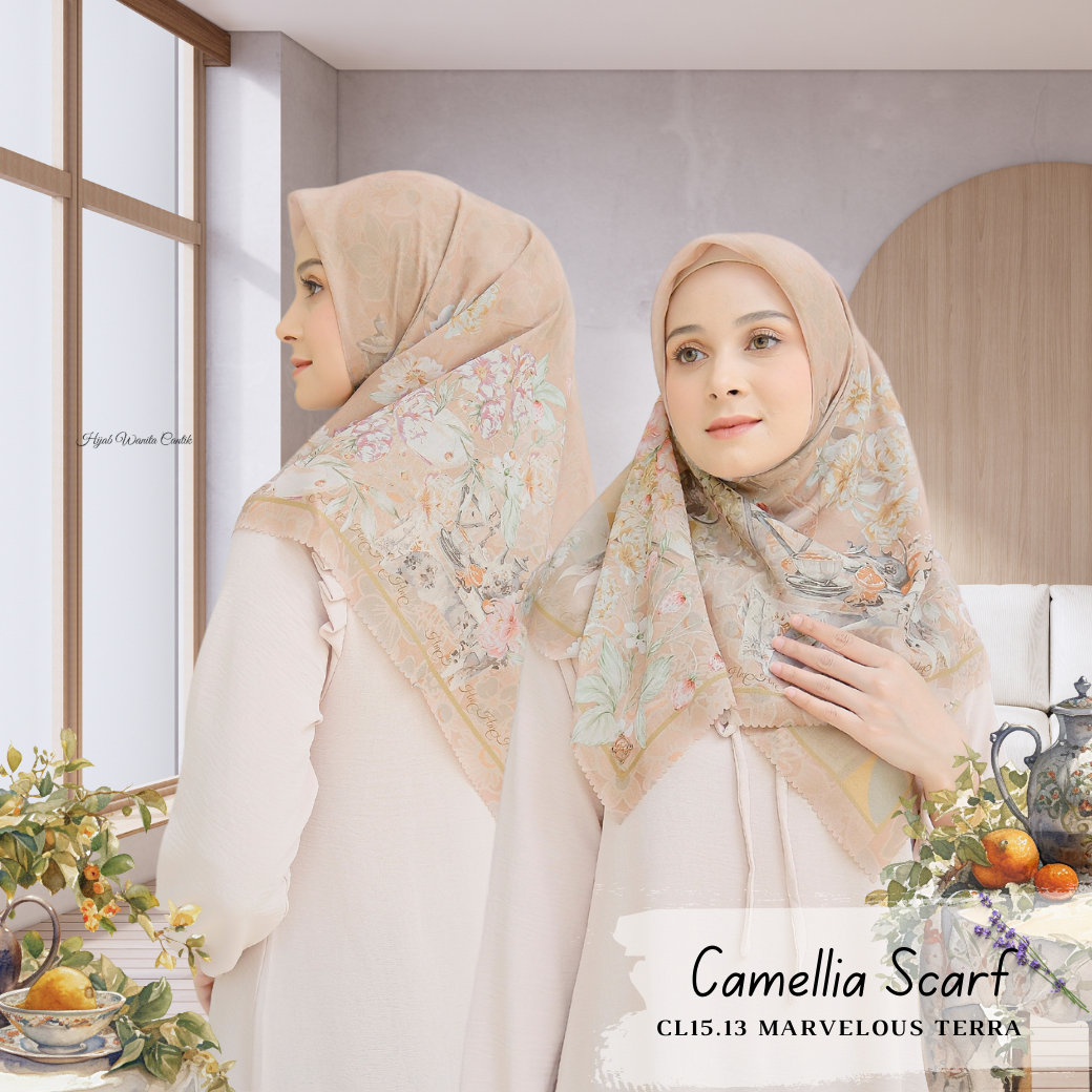 Camellia - Scarf Square British Voal | Marvelous Terra - CL15.13