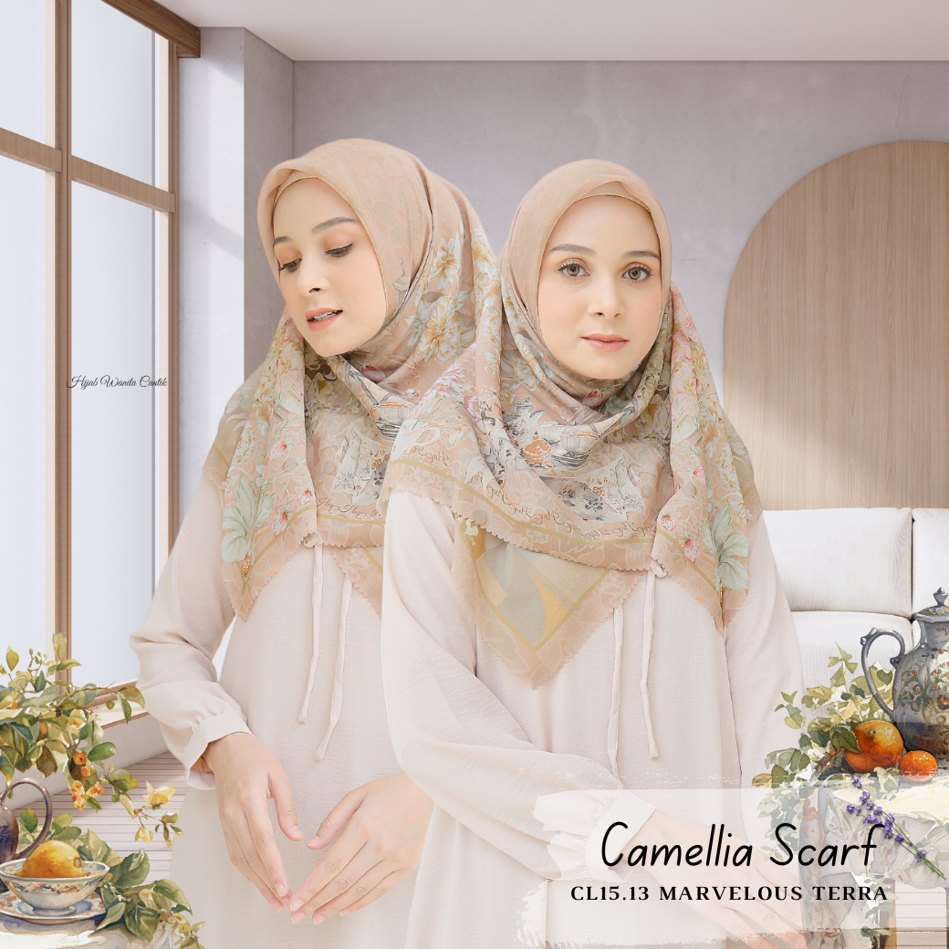 Camellia - Scarf Square British Voal - Marvelous Terra - CL15.13