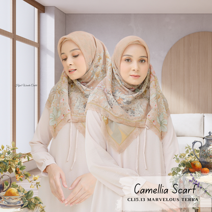 Camellia - Scarf Square British Voal | Marvelous Terra - CL15.13
